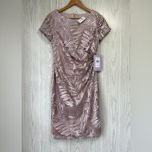 JS Collections Women's Blush Short Sleeve Embroidered cocktail Dress Size 4 NWT